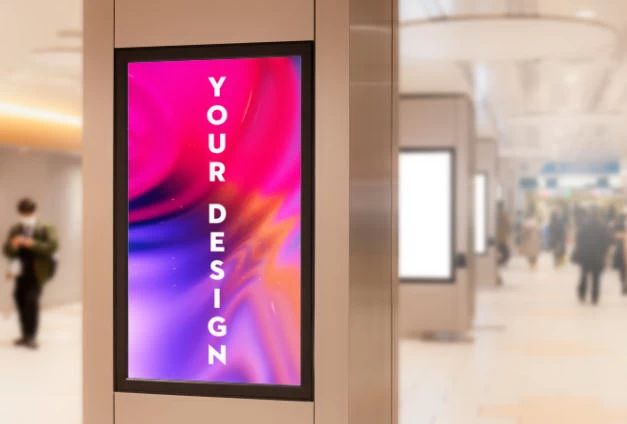 室内户外地铁海报视频广告展示灯箱VI智能贴图样机PSD设计素材【016】